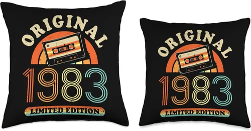 Vista 3 de Retro Limited Edition yy Cassette Tape 41th Birthday Throw Pillow