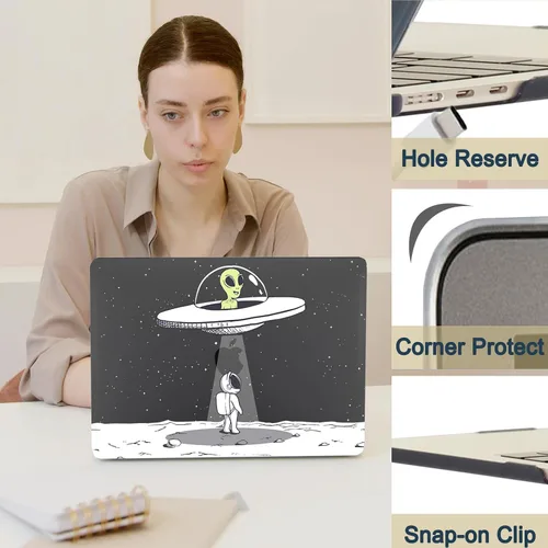 Vista 2 de Funda compatible con MacBook Air de 11 pulgadas 2015-2010 A1465 A1370, diseño impreso de plástico para laptop, carcasa protectora Air de 11.6