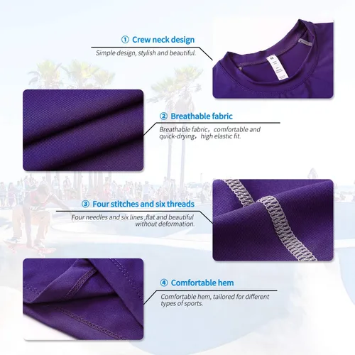 Vista 4 de Queerier Paquete de 3 camisetas de compresión para hombre, camisetas de manga larga para hombre, camiseta térmica deportiva