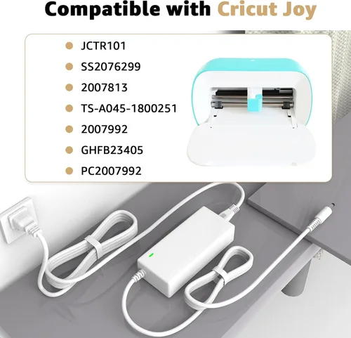 Vista 8 de Cable de alimentación compatible con el cargador Cricut Joy de la cortadora DC18V