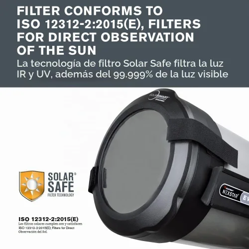 Vista 2 de Celestron EclipSmart - Filtro solar para telescopio EclipSmart de 6 pulgadas, compatible con ISO ISO 12312-2 Compliant, 6" Schmidt-Cassegrain