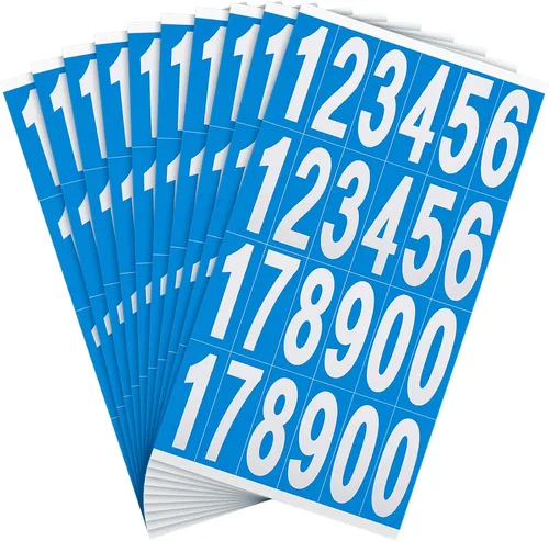 Vista 9 de Outus 240 piezas de 10 hojas de calcomanías de vinilo autoadhesivas de números de buzón impermeables, reflectantes, calcomanías de números