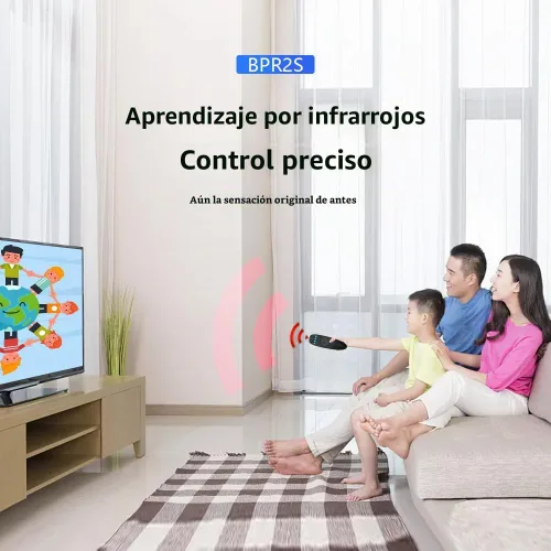 Vista 5 de BOXPUT BPR2S BT Control remoto de voz Air Mouse de repuesto con soporte de giroscopio de 6 ejes, aprendizaje IR TV, 4 teclas, aislamiento IR