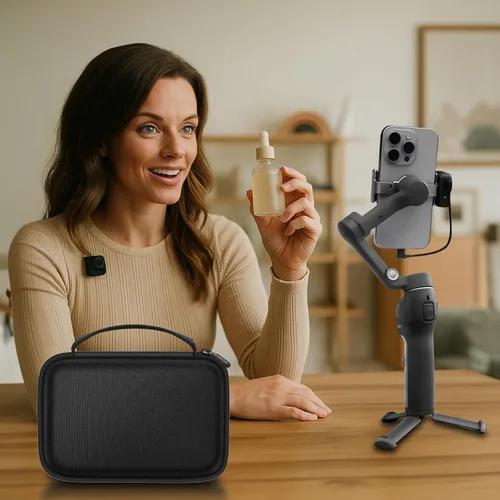 Vista 8 de Comecase Funda rígida para DJI Osmo Mobile 8, OM 7 Pro y OM 7, forro de Negro