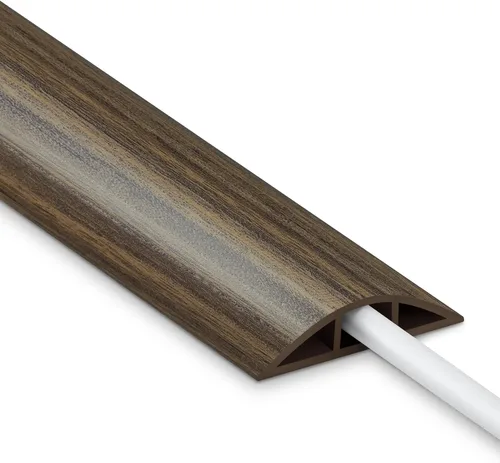 Vista 16 de Cubierta de cable de 4 pies, cubierta de cable beige para el suelo, cubierta de cable de extensión para cable de alimentación, organizador de cables