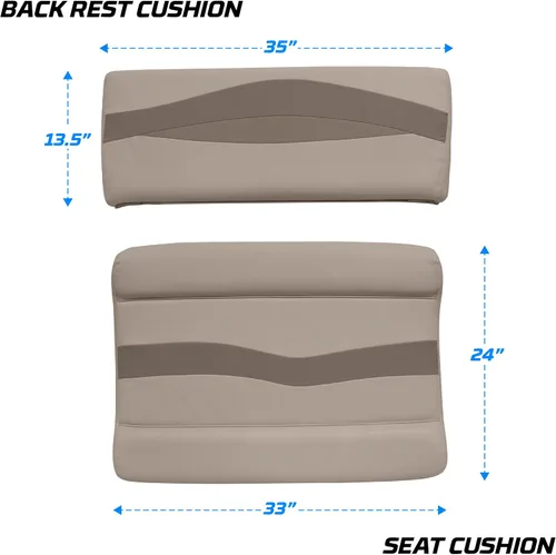 Vista 8 de Wise BM1152-1749 Premier Series Pontoon - Juego de cojines para asiento, Mocha Java/Café/Mushroom