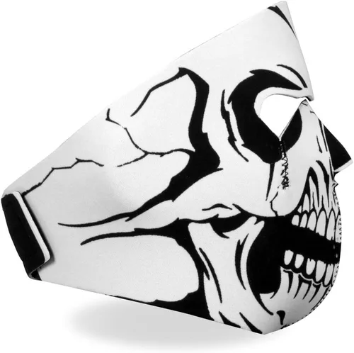 Vista 7 de Hot Leathers FMA1012 Black and White Skull Neoprene Face Mask