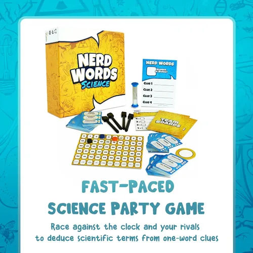Vista 6 de Genius Games Nerd Words: ¡Ciencia! Juegos de grupo para adultos Juegos de fiesta para familias, niños, adolescentes, aulas