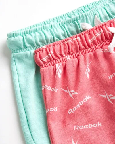 Vista 2 de Reebok Girls' Active Shorts - 2 Pack Lightweight Athletic Gym Dolphin Running Shorts (7-12)