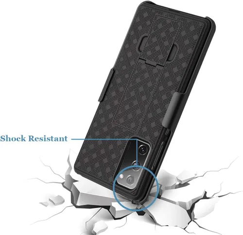 Vista 3 de Fingic - Funda para Samsung Galaxy S20 FE con soporte para cinturón Slim Combo Shell with Swivel Holster Rugged Shockproof Antiscratch Full Body