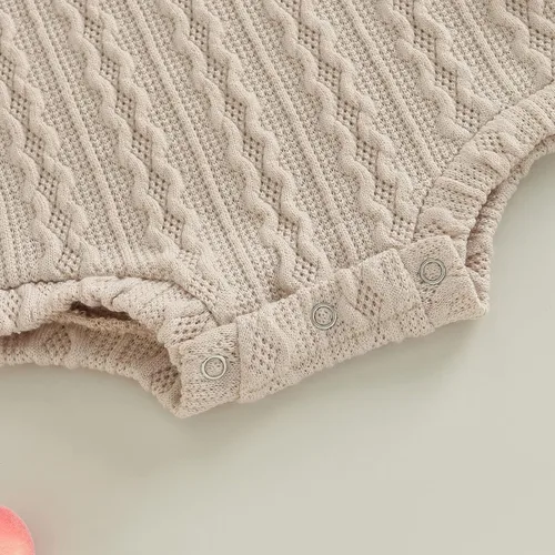 Vista 6 de Sudadera unisex para bebé mameluco de punto gofre ropa de bebé para niña niño suéter de otoño e invierno