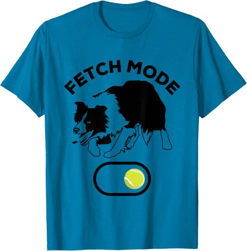 Vista 7 de Border Collie Stuff - Camiseta de pelota de tenis para hombre, Border Collie Fetch, Blanco Gris Oscuro