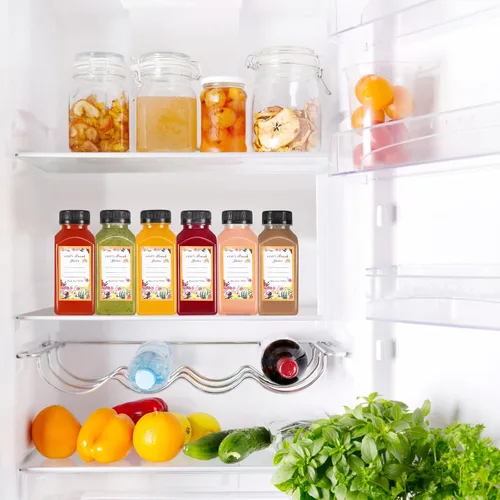 Vista 5 de Dabacc Botellas de jugo, 45 piezas de 8 onzas de botellas de plástico con tapas herméticas reutilizables, contenedores de agua transparentes vacíos