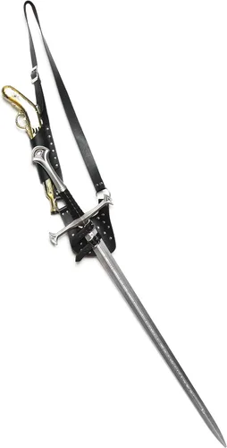 Vista 7 de HZMAN NegroMarrón Ajustable Espada Rana Espada Medieval Espada Holster LARP Ropa Accesorio Rana Espada Correa
