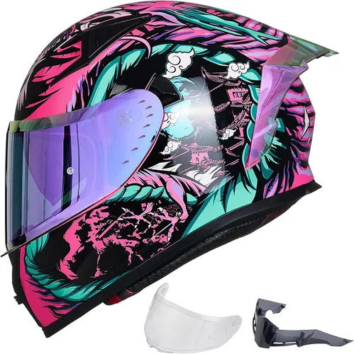 Vista 9 de ILM - Casco completo de motocicleta con Pinlock compatible con viseras y aletas transparentes y tintadas, casco para Street Bike y Motocross