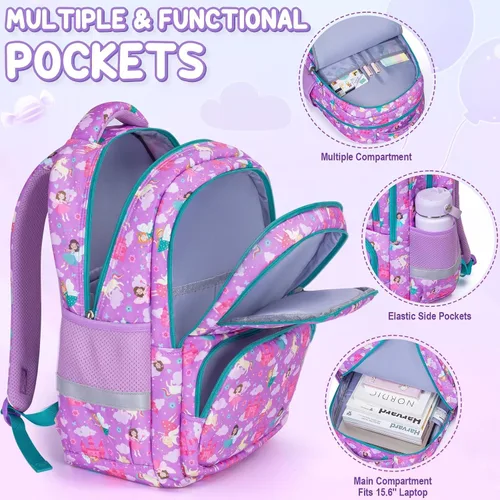 Vista 3 de Fimibuke - Mochila escolar impermeable para niñas y niños, 3 unidades Camiones de construcción A1.yellow