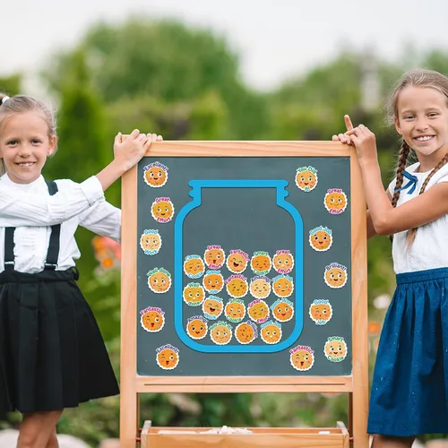 Vista 6 de Tarro magnético de 73 piezas de galletas inteligentes para niños, galletas inteligentes, recompensas, tarro de gestión de comportamiento positivo