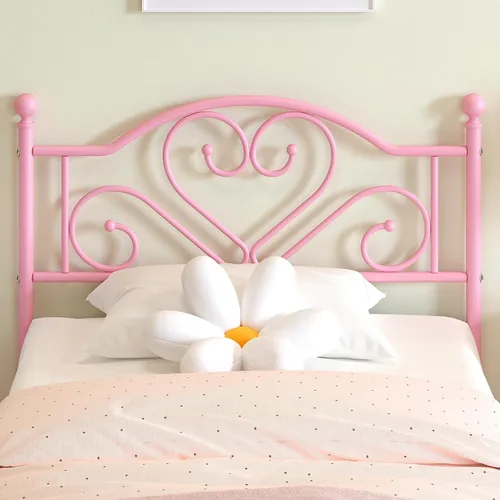Vista 5 de Weehom Base de cama individual con cabecero, plataforma de metal resistente debajo de la cama, espacio de almacenamiento fácil de montar para niños