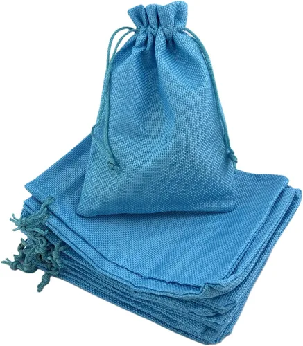 Vista 66 de Palmhomee Paquete de 20 bolsas de regalo de arpillera con cordón, bolsas de joyería de lino, bolsas de yute de boda para joyas y bolsas