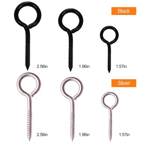 Vista 4 de 30 ganchos de techo de acero inoxidable con tornillo, tornillos de ojo para colgar luces de Navidad al aire libre, Navidad, Acción de Gracias