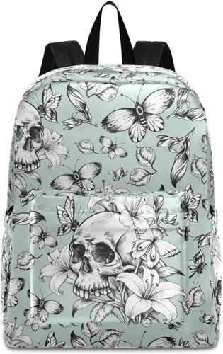 Vista 9 de MNSRUU Mochila para estudiantes para la escuela, Halloween, mochila luminosa de murciélagos para laptop, mochila estética para niñas, niños, mochila