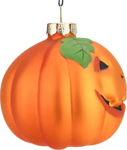 Vista 4 de Tree Buddees Jack-O-Lantern - Adorno de cristal soplado para Halloween, Acción de Gracias, Navidad