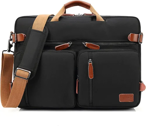 Vista 12 de CoolBELL Mochila convertible tipo mensajero, bolsa de hombro, funda para laptop, bolso de mano, maletín de negocios, mochila de viaje