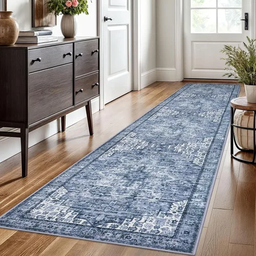 Vista 44 de SIILOOM Alfombra lavable de 2 x 3 pies, alfombra suave color taupe ceniza para entrada, tapete antideslizante para puerta de interior, tapete