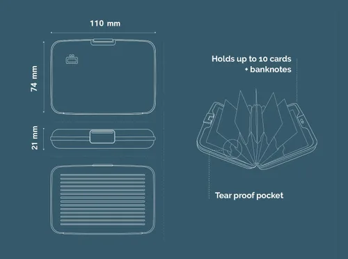 Vista 63 de ÖGON -DESIGNS- Portatarjetas de aluminio, protección RFID contra fraude y desmagnetización, billetera compacta, funda inteligente modelo STOCKHOLM V1