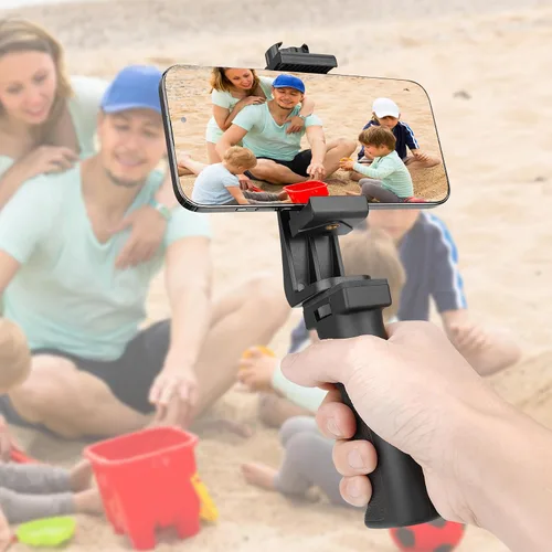 Vista 4 de Soporte ergonómico anticaída para teléfono celular, Vlogging, estabilizador de agarre de mano, soporte para teléfono inteligente, kit de video