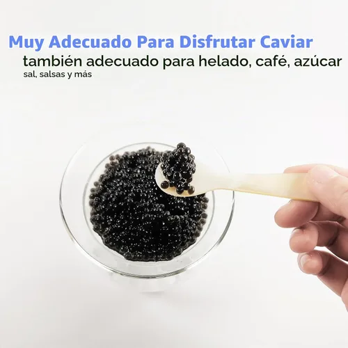 Vista 4 de ThougrLyh Caviar Spoon 12pcs 3.54 in Mother of Pearl Spoon for Caviar Party