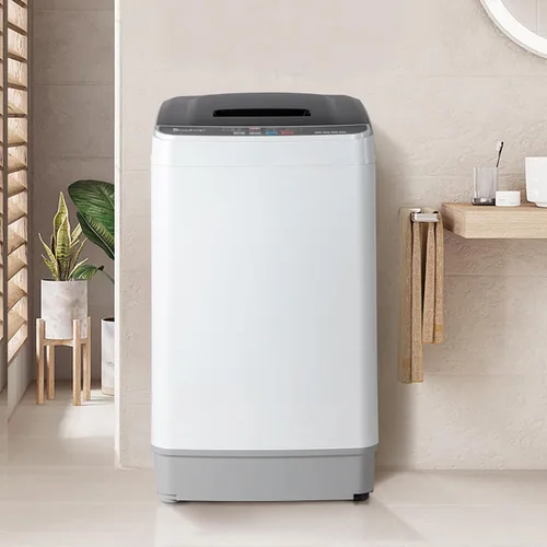 Vista 2 de Mini lavadora de 17.6 libras, lavadora portátil completamente automática con bomba de drenaje, 10 programas, 8 niveles de agua, bañera de acero