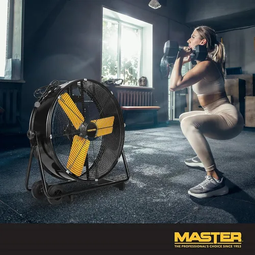 Vista 7 de Master Ventilador industrial de barril de alta velocidad de 24 pulgadas, accionamiento directo, construcción totalmente metálica con parrilla