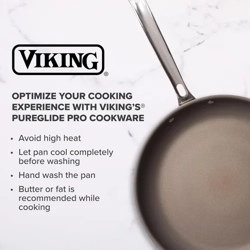 Vista 7 de Viking PureGlide Pro - Sartén antiadherente de 3 capas, fabricada sin PFAS, utensilios de cocina de inducción de 8 pulgadas, superficie