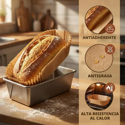 Vista 2 de 160 forros para pan para hornear pan de 9 x 5, 9.5 x 5 pulgadas, grado alimenticio, a prueba de aceite, resistente al calor, papel pergamino