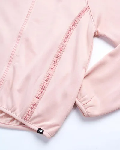 Vista 3 de New Balance Conjunto deportivo de 2 piezas para niña, sudadera y pantalones deportivos con cremallera de forro polar activo, conjunto de pantalones
