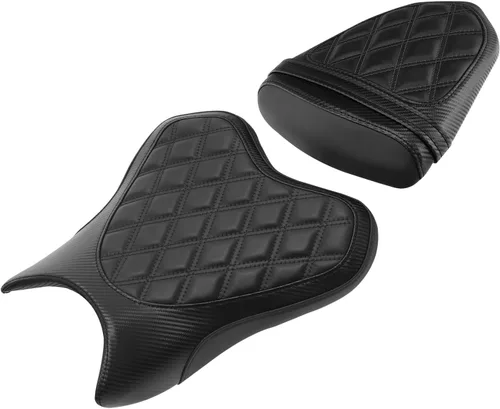 Vista 9 de TCT-MOTORPARTS Fundas de asiento delantero y trasero de motocicleta para Yamaha YZFR6 YZF R6 YZF-R6 2006-2007 (negro y rojo #1)