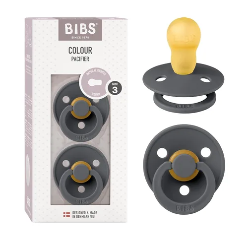Vista 62 de BIBS - Paquete de 2 chupetes para bebés, goma natural libre de bisfenol A, hechos en Dinamarca, colección Colour, para bebés de 18+ meses, azul bebé
