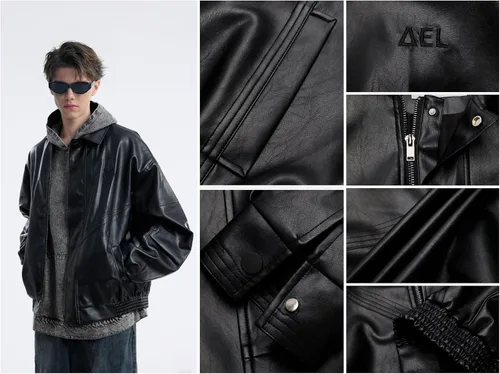 Vista 5 de Aelfric Eden Chaqueta universitaria con estampado de amor y letras para hombre, chaqueta de béisbol con gráficos vintage, unisex, ropa de calle