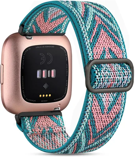 Vista 19 de Witzon Compatible con Fitbit Versa/Versa Lite/Versa 2 bandas para mujeres y hombres, correa elástica ajustable de repuesto para reloj inteligente