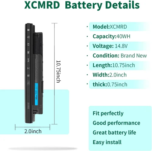 Vista 2 de Batería XCMRD de 40 WH de 14.8 V para Dell Inspiron 15 3000 Series 15 3531 3537 3541 3542 3543 3521 i3531 i3542 i3543 3878 17 3721 38R 521 5537 17R