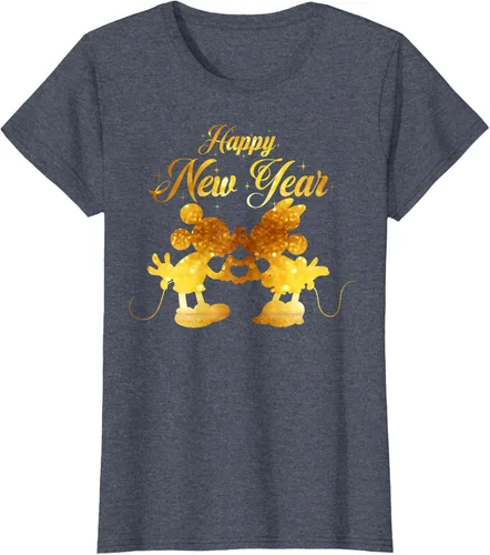 Vista 12 de Disney Camiseta de Año Nuevo Mickey & Minnie Happy New Year Silhouette, Negro
