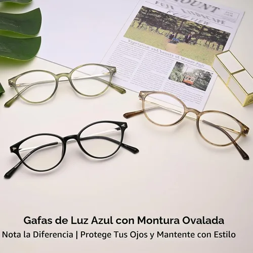 Vista 7 de Dollger Gafas de luz azul para mujer, gafas vintage con marco ovalado pequeño