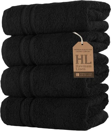 Vista 10 de Juego de 6 toallas de baño negras para baño, algodón turco original, suave, absorbente y de primera calidad, 2 toallas de baño, 2 manos y 2 toallas