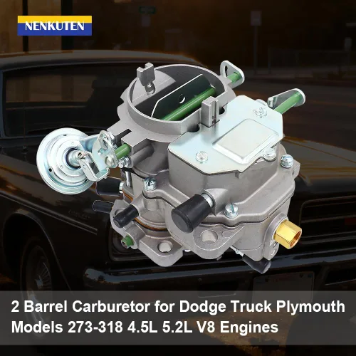 Vista 2 de NENKUTEN Carburador de 2 Barriles para Modelos de Dodge Truck Plymouth 273-318 4.5L 5.2L Motores V8 1966-1973 BBD Obturador Manual de 2BBL con Juntas