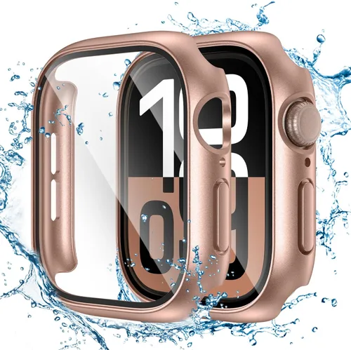 Vista 12 de Tensea - Funda protectora de pantalla para Apple Watch de 1.732 in SE 3/2nd/SE/Series 6/5/4 Waterproof iWatch Protective Face Cover -Tempered