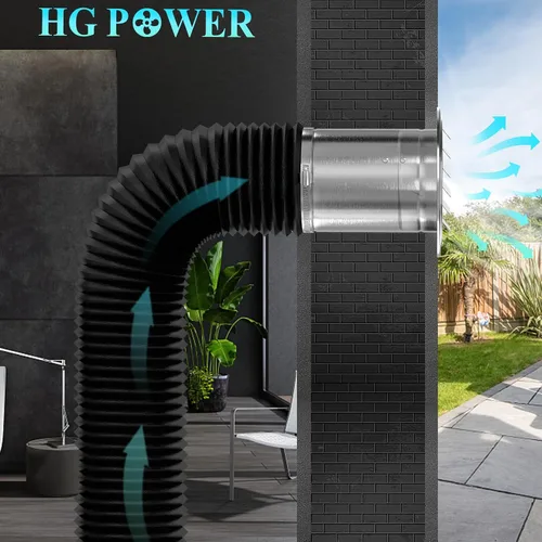 Vista 6 de Rejillas de ventilación de acero inoxidable de 10 cm, HG Power, cubierta redonda con malla de pantalla, rejilla de ventilación de aire para pared
