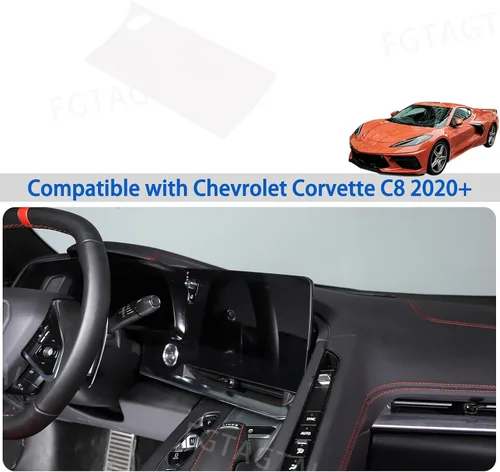 Vista 7 de Protector de pantalla GPS compatible con Chevrolet Corvette C8 2020-2025, protector de pantalla de navegación, pantalla táctil central, película