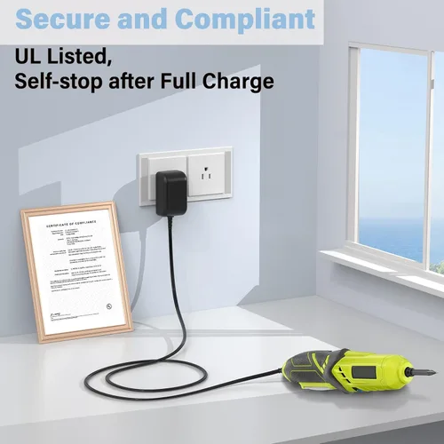Vista 7 de Repuesto de cargador de destornillador de 5 V para Ryobi HP44L HP34L 4V destornillador eléctrico inalámbrico, cable de alimentación adaptador de CA