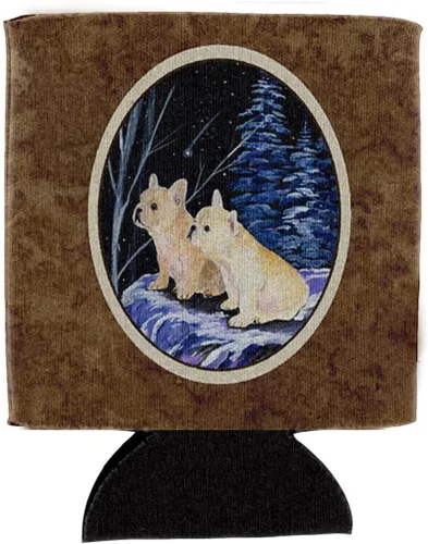 Vista 222 de Caroline's Treasures SS8447CC Starry Night English Bulldog - Enfriador para latas o botellas, lavable, funda plegable con aislamiento para bebidas